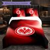 Eintracht Frankfurt Fußball 3-teiliges Bettwäscheset Weiches Bettbezug-Set mit Kissenbezügen Bedrucktes Schlafzimmer-Deko-Set für Zuhause