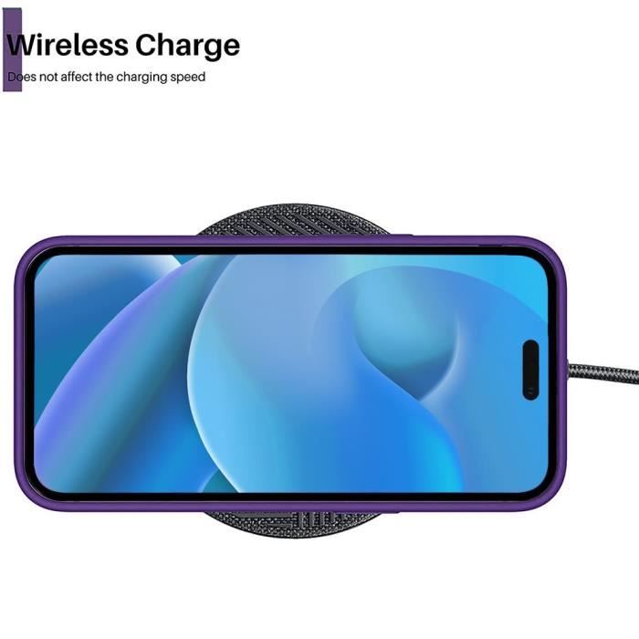 Coque de protection - E.F.CONNECTION - pour iPhone 14 Pro - TPU souple - Violet - Verres trempés inclus
