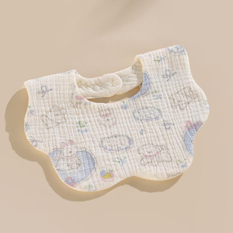 Six-Layer Cotton Petal Bib for Newborns, Boys & Girls - Thin, Soft & Absorbent