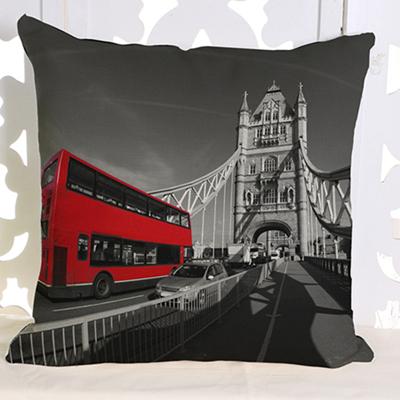 Vintage Uk London Phone Booth Throw Pillow Case Sofa Decorative Cotton Linen Big Ben Art British Fashion Cushion Cover