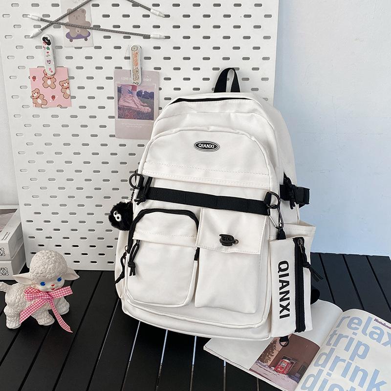 Schoolbag new Korean version ins tooling style schoolbag middle school student large capacity Japanese trend college student travel backpack men