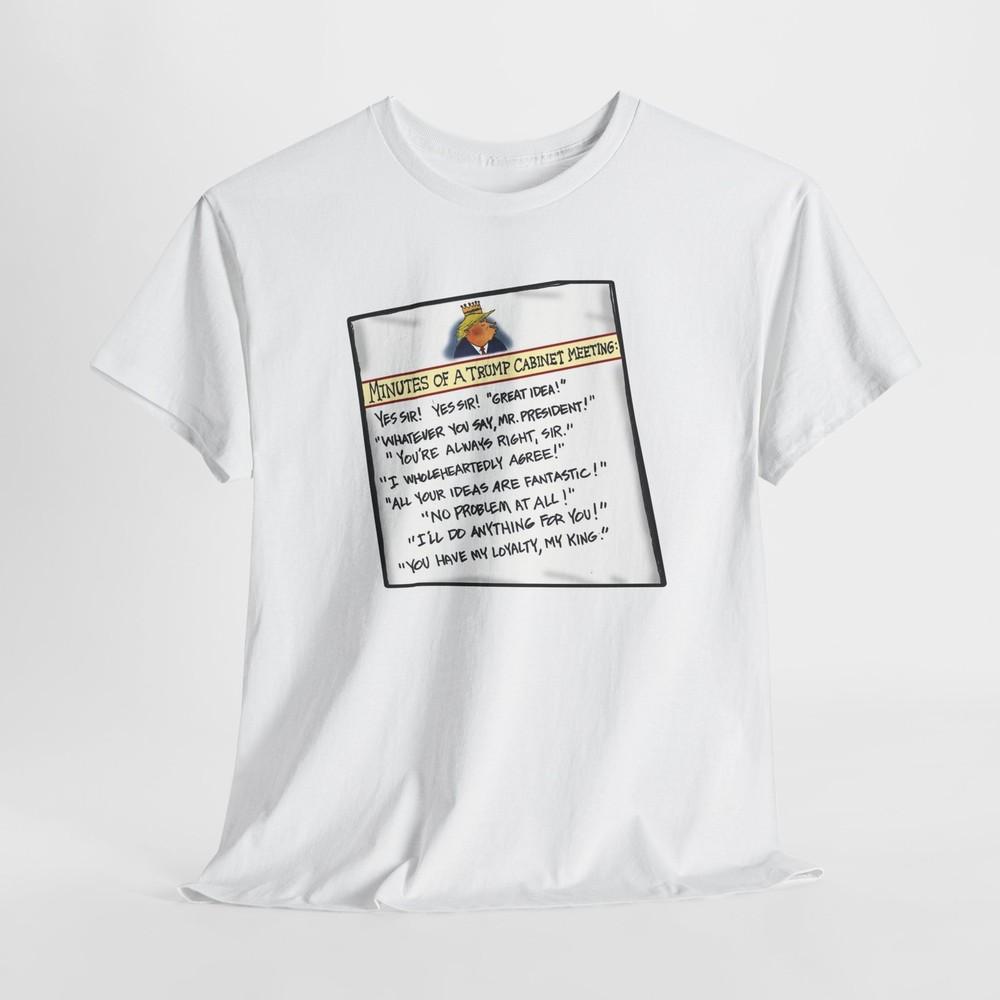 

Cartoon Trump Cabinet Meeting Unisex Tshirt Tops Tee, Political Satire T-Shirt, Funny M