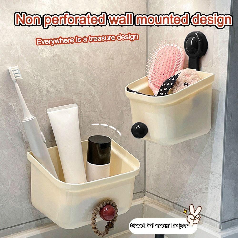 

No Punching Onion Ginger Garlic Storage Box Wall Mounted Toilet Storage Rack Bathroom Storage Box Black-S