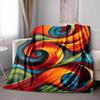 1Pc Abstract Colors Blanket Soft And Comfortable Casual Warm Camping Travel Christmas Halloween Xmas Gift M928233