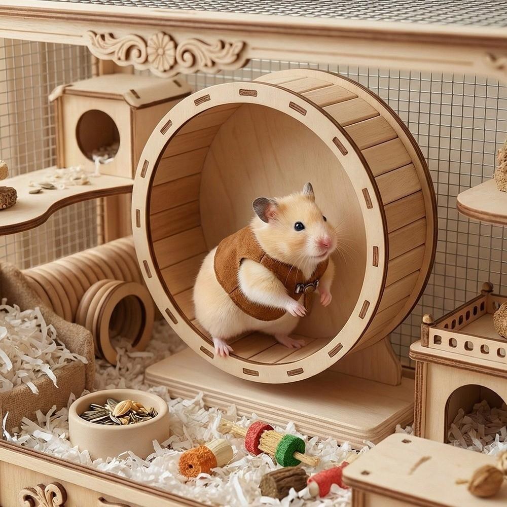 Retro-Schnalle Hamsterweste Ärmellos Kleintierjacke Gemütliche Hamsterjacke Foto-Outfit