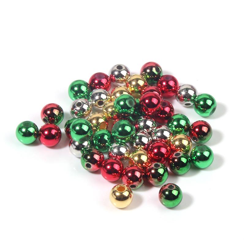 

8 мм Розовое золото гальванизированные пластиковые круглые бусины для DIY ювелирных аксессуаров 50 pieces/pack