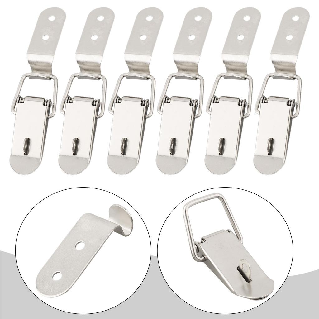 Hook Buckle Hook Silver Stainless Steel Buckle Padlock 90 Degrees Duck-mouth Iron Material Other Car Truck Parts