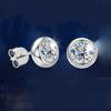 Cbtb Silver S925 Gold Silver Round Inlay 0.5-2 Carat Moissanite Stud Earrings for Women Engagement Luxury Jewelry