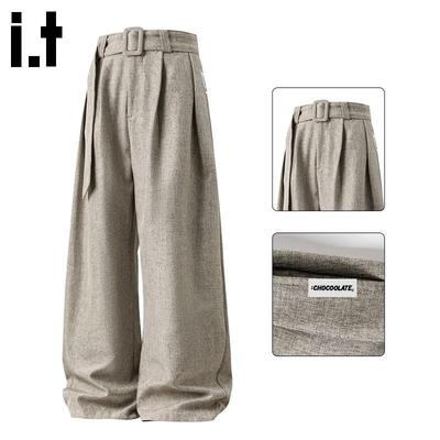 CHOCOOLATEit Men's Vintage Style Wide-Leg Trousers