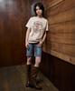 Mc Wood Gun Lydia 3625 Pigment Mermaid Semi-Overfit Cream Short Sleeve Tee