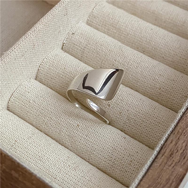 Irregular Polished S925 Sterling Silver Thumb & Index Ring for Women