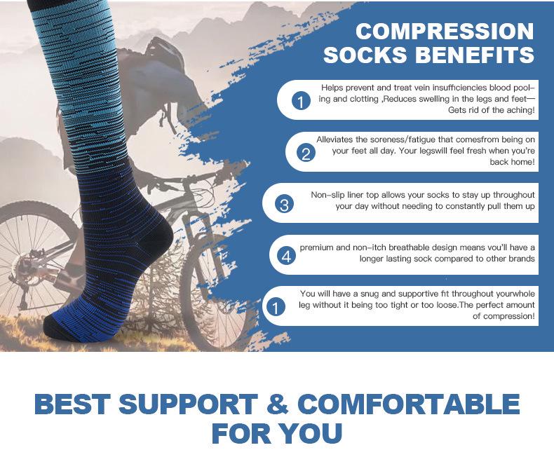 Herbst Damen Europäische & Amerikanische Sport Kniehohe Kompressionssocken, Hochelastische Schlankheits-Wadensocken