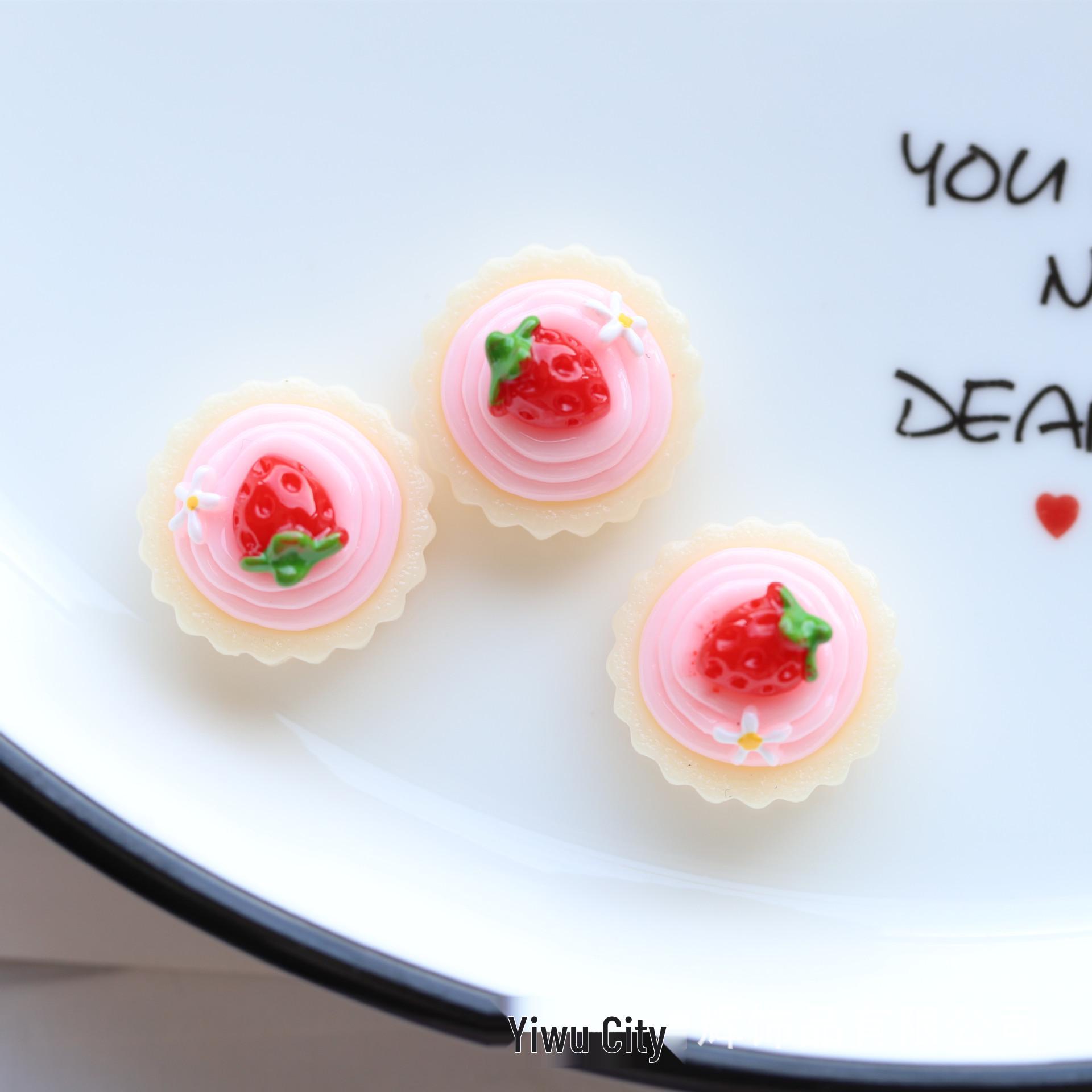 

Глянцева Імітація Їжі Торт Смола Ювелірні Вироби DIY Ремесло Крем Клей Ланцюжок для Телефону Брелок Матеріали Size approx. 2.0cm x 2.0cm