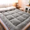 Soft Lamb Cashmere Tatami Mattress - Foldable Single/Double Bedding Topper, Thick Warm Mat with Straps for Bedroom