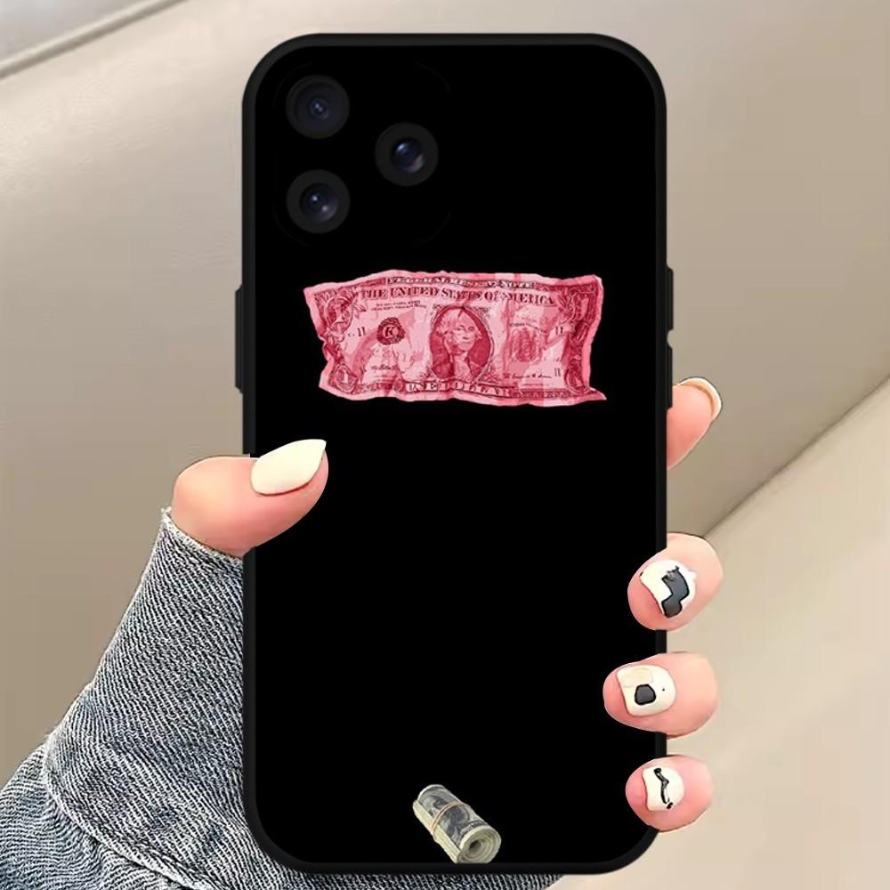 Luxury Funny Dollar US Phone Case For iPhone Mini 11 12 13 14 15 Pro XS Max X Plus SE XR Black Soft Shell