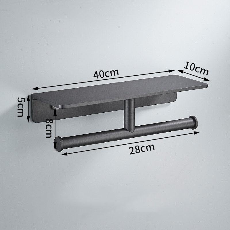Aluminum Grey/Black Paper Towel Rack Bathroom Storage Holder Dispenser Toilet Paper Holder Roll Holder for Home