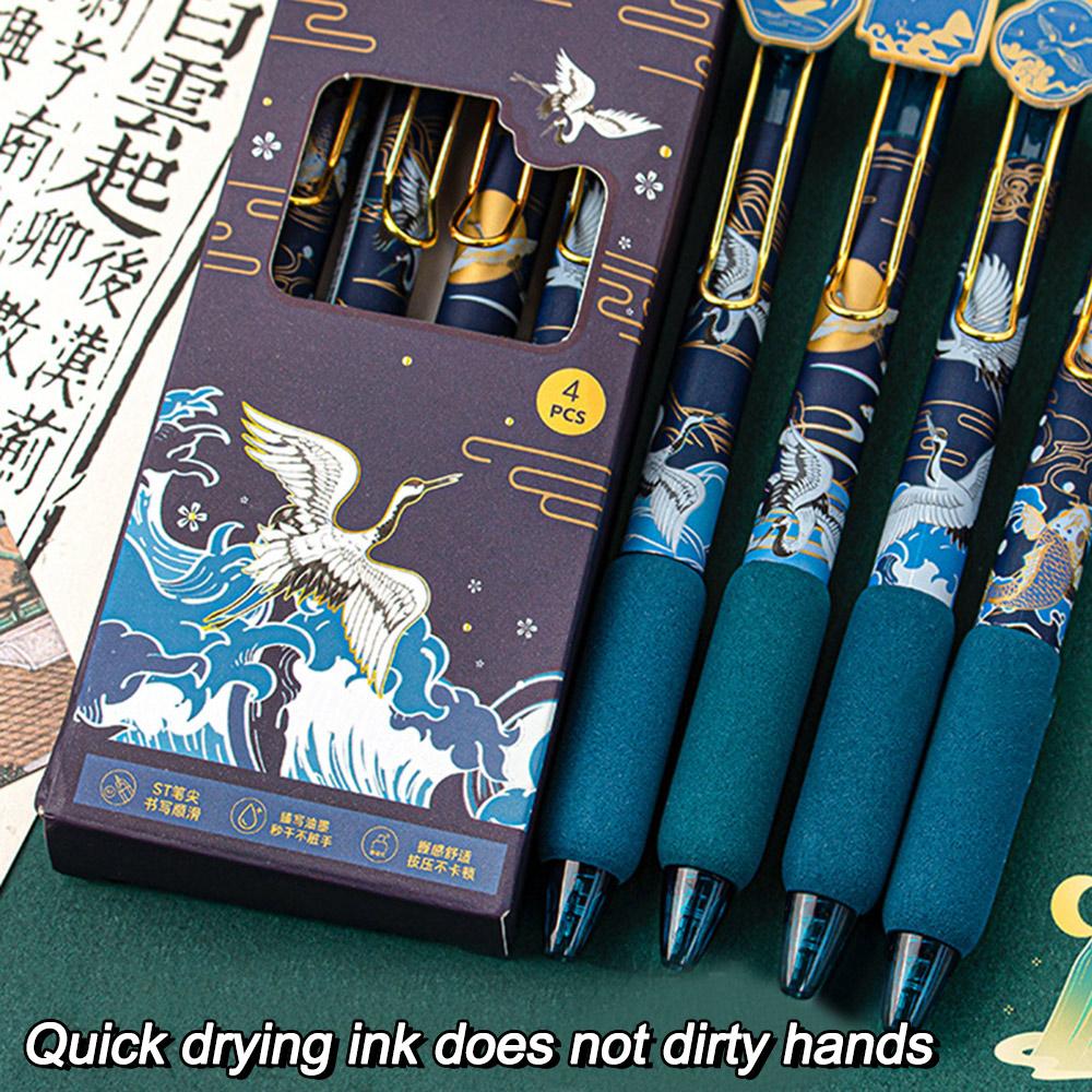 4PCS/Box Soft Cloud Grip Signing Pen ST Tip Writing Tools New Ballpoint Pen  Student