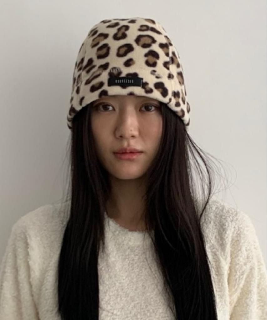 KOOKEESEE Polar Fleece Beanie_Leopard Cream