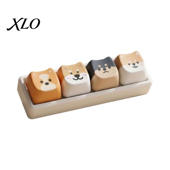 Dog Theme Fidget Keyboard Cartoon Toy, 1/2/3/4/9-Key Push Button Stress Adults Sensory Toys Relief Mini for Backpack Handbag Purse Charm Office