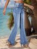 European Women's High-Waisted Micro-Flare Jeans – Casual Chic