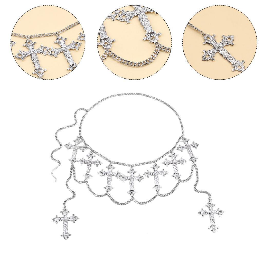 Waist Chain Y2K Subculture Chain Sexy Metallic Cross for Party/Club for Banquet Costume Jewelry Waist Belt