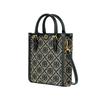 Tory Burch T Monogram Classic Allover Print Fabric And Leather Tote Bag Unisex Tote Bag Navy-Blue 87146-405