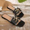 Fashion Women's Summer 2025 New PU Leather Fashion Simple Solid Color Sandals Daily Casual Open Toe Women Slippers Zapatos Mujer