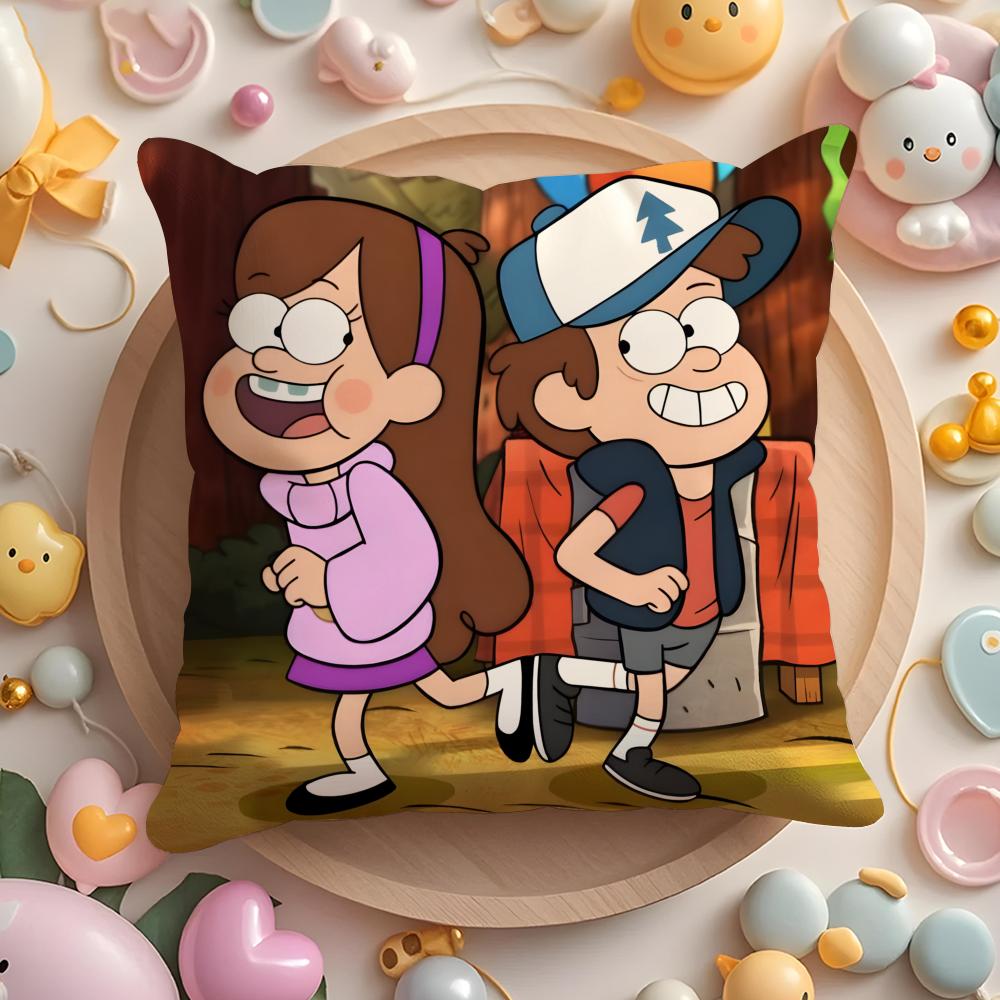 G-gravity F-falls Anime Cushion Cover Home & Car Multi-Scene Pillow Cover - Reversible, Soft & Durable for Daily Use