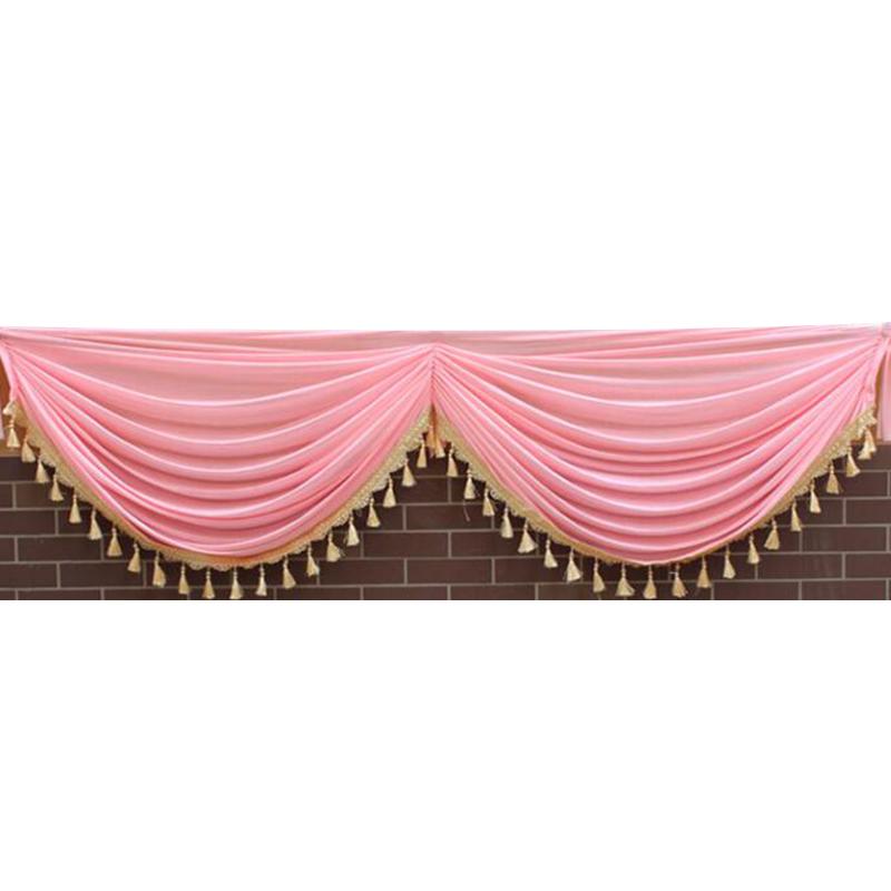 2M Wedding Background Curtain Swag Party Valance Drape Panel Wedding Backdrop Curtain Valance Stage Background Decor Drapery