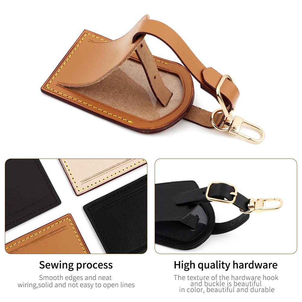 Leather Luggage Tag for Men Women Suitcase Labels Baggage Tote Bag Tag ID Tags Protective Cases Travel Bags Label Accessory
