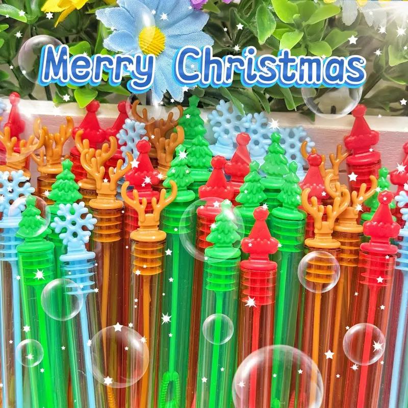 12-36Pcs Christmas Bubble Wand Tube Empty Soap Bottle (Liquid Not Included) Christmas Party Home Decoration New Year Kids Gifts