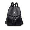 NICOLE & DORIS Women's Backpack, PU Leather, Stylish Business Backpack for Adults, Lightweight, Water-Repellent, Black, A4 Size, Smaller Size for