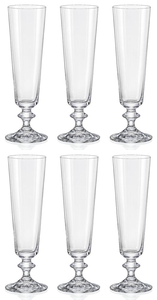 Bohemian Glass "BELLA" Champagne (Beer) Glasses (6) Dishwasher Safe Crystallex