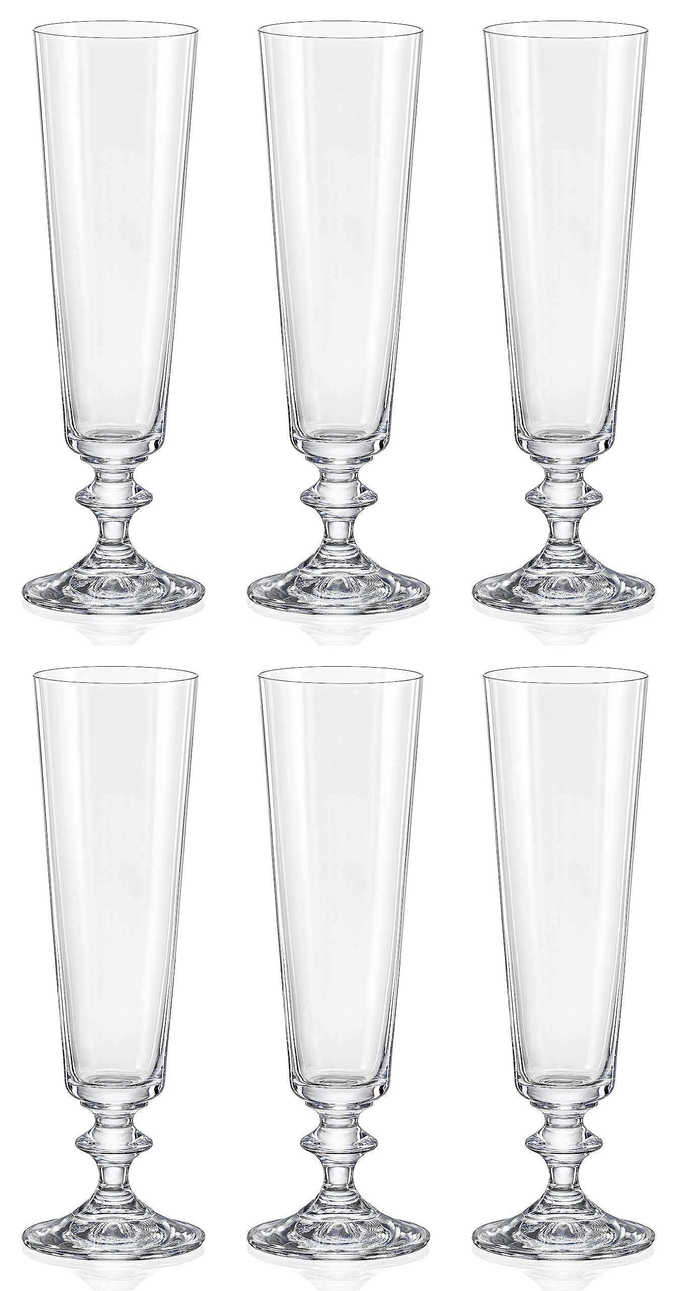 

Богемское стекло BELLA Шампанское (Пиво) Очки (6) Кристаллекс, можно мыть в посудомоечной машине