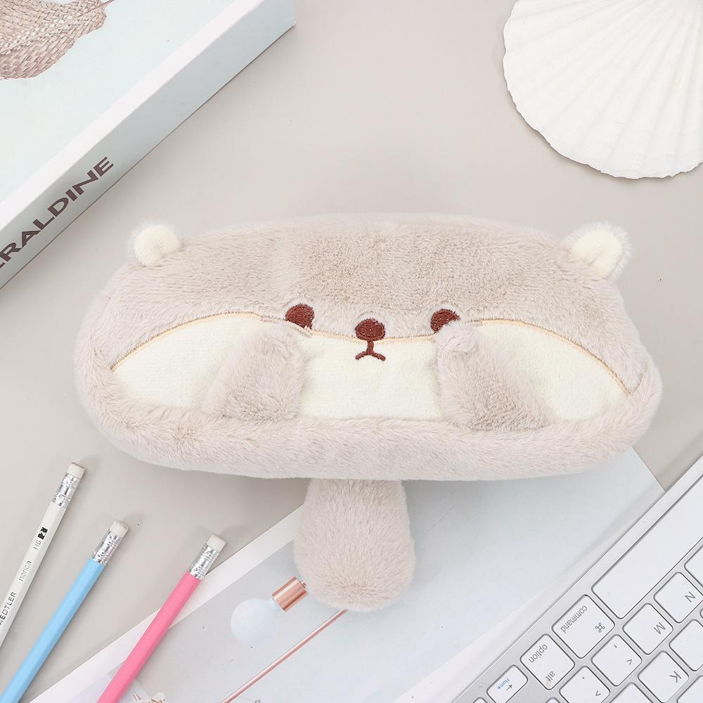 High Quality Pen Bag Cute Otter Penguin Pencil Case Large Capacity Stationery Bag Portable Stationery Organizer Kids Gift
