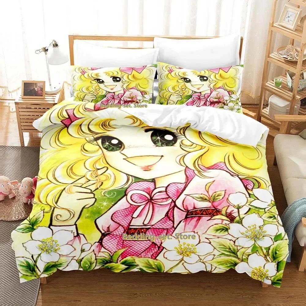 Candy Candy Bedding Set Single Twin Full Queen King Size Bed Set Adult Kid Bedroom Duvetcover Sets 3D Kawaii Anime bedsheet set