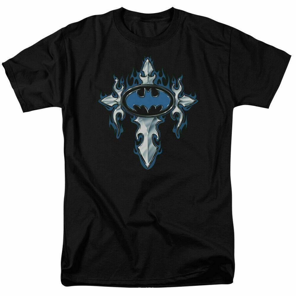Batman Gothic Steel Cross Logo T Shirt Licensed Comic Book Tee Black XXXXL