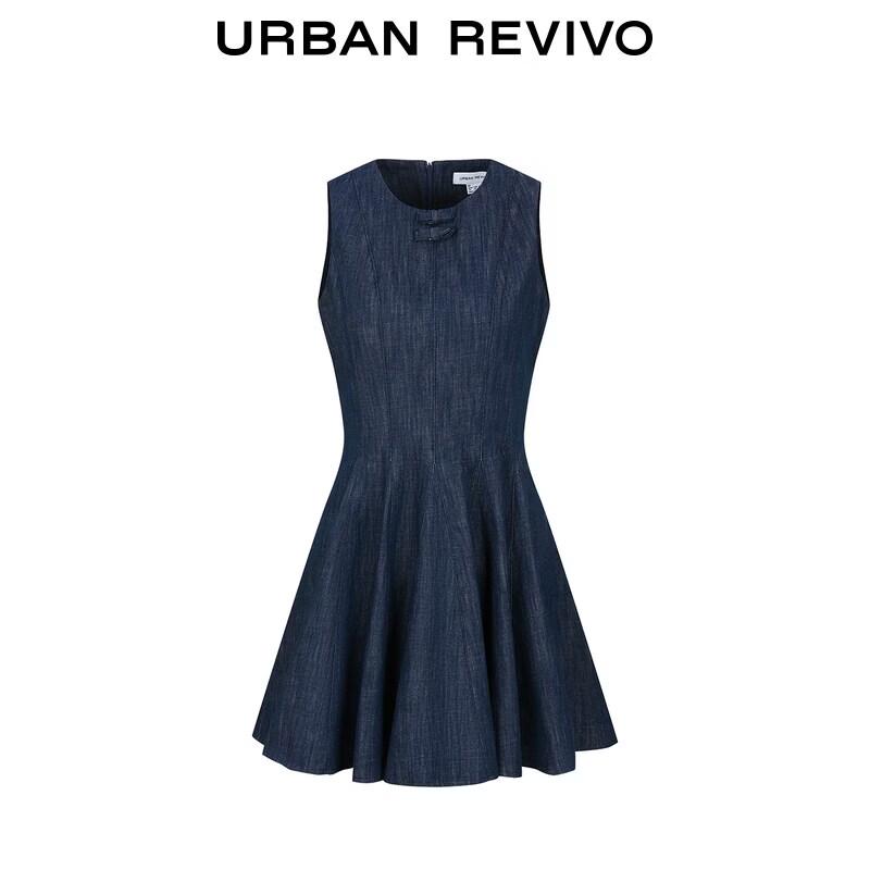 UR2026 Women's Casual 3D Bow Denim Mini Dress
