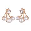 European-American Fashion Star Crystal and Pearl Stud Earrings