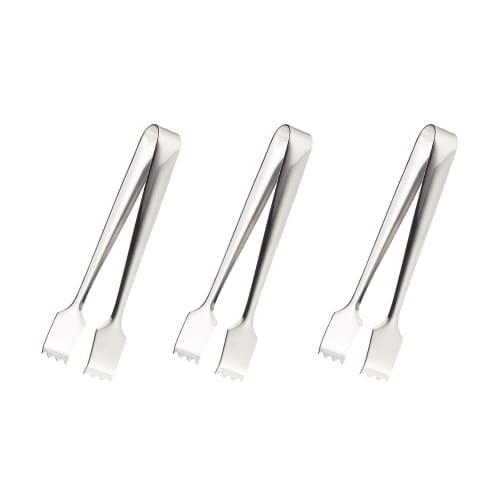 Takagi Stainless Steel Condiment Tongs, 100mm, Set of 3, Mini Tabletop Tongs for Serving Condiments, Dishwasher Safe, Silver, Made In Japan