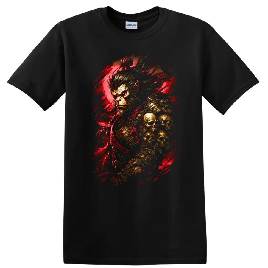 Monkey Warrior Samurai T Shirt Japanese Style Graphic Tee Art Fantasy Design