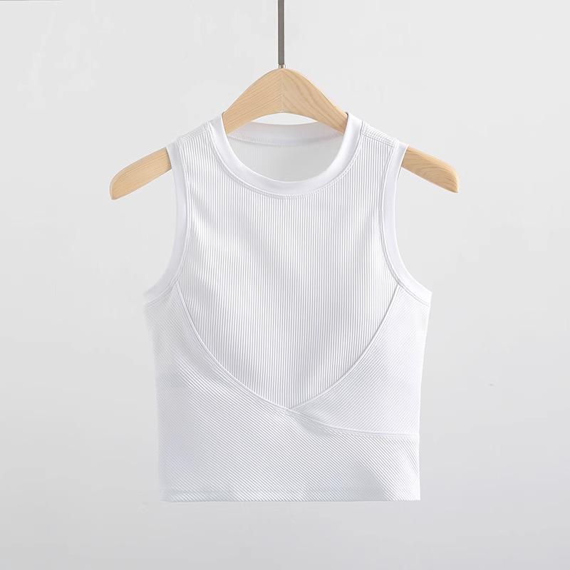 Women's Quick-Dry Sleeveless Yoga Vest with Chest Pad