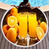Orange Juice Beach Towel Fresh Orange Juice Design Soft Polyester Round Beach Towels for Beach Cushion Yoga Towel Indoor Outdoor