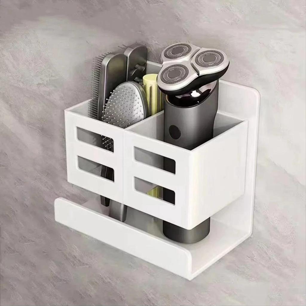 Wall Mounted Toothbrush Holder Cosmetic Storage Box For Comb Razor Punch-Free Bathroom Space Saving Accessories