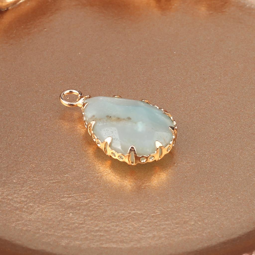 2 Stücke Naturstein Kleine Anhänger Tropfenförmigen Facettierten Anhänger Für Schmuck Machen DIY Halskette Ohrringe Armband Zubehör