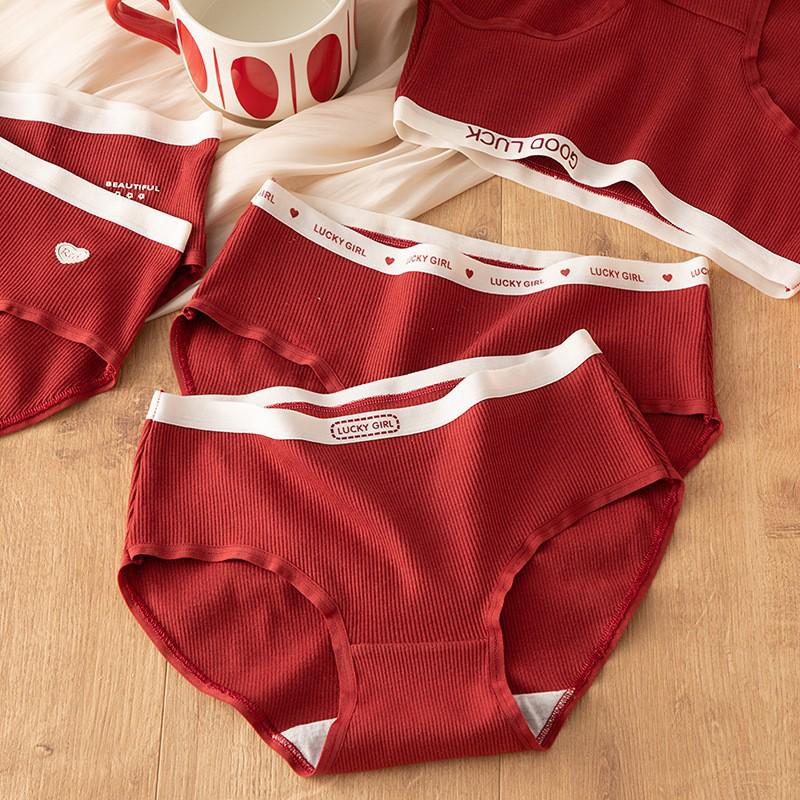 Ladies' Breathable Cartoon Cotton Underwear - Comfortable Antibacterial Waistband Triangle Pants
