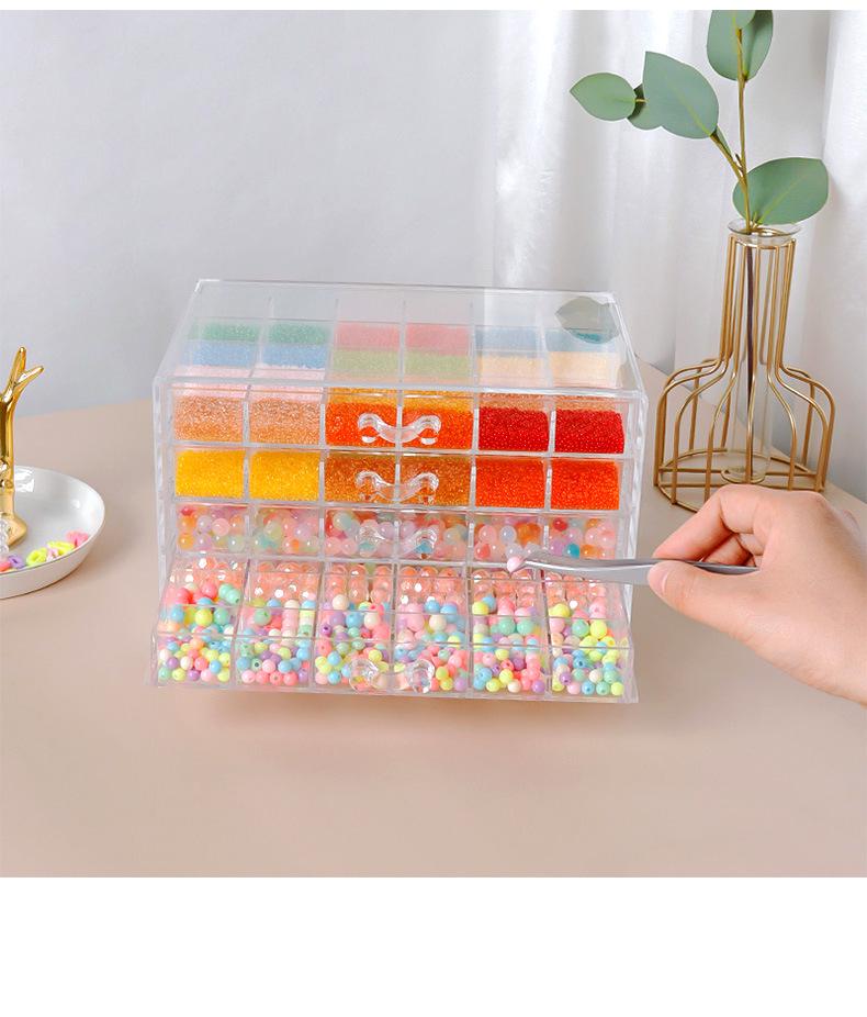 Transparent Multi-Layer Storage Box for Glass Beads and Jewelry Accessories