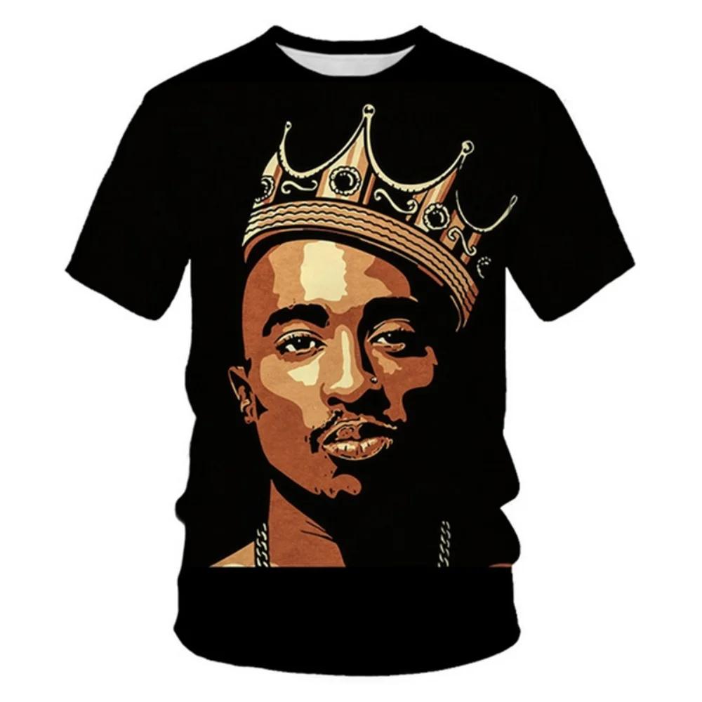 Huiteng1 Nieuw T-shirt Harajuku Heren T-shirt Mode 2pac Grafisch Hip Hop Herenkleding Zomer Casual Mode Ronde Hals Korte Mouw Tops 3XL