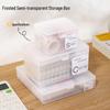 Stackable Plastic Storage Box with Lid for Cosmetics, Stationery, and Dorm Essentials