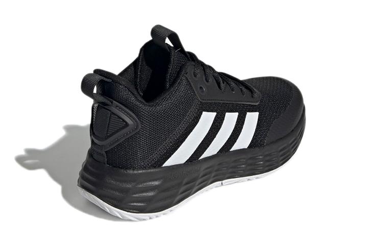 adidas OwnTheGame 2.0 Breathable Mid Top Children's Basketball Shoes Black White Kids' H01558